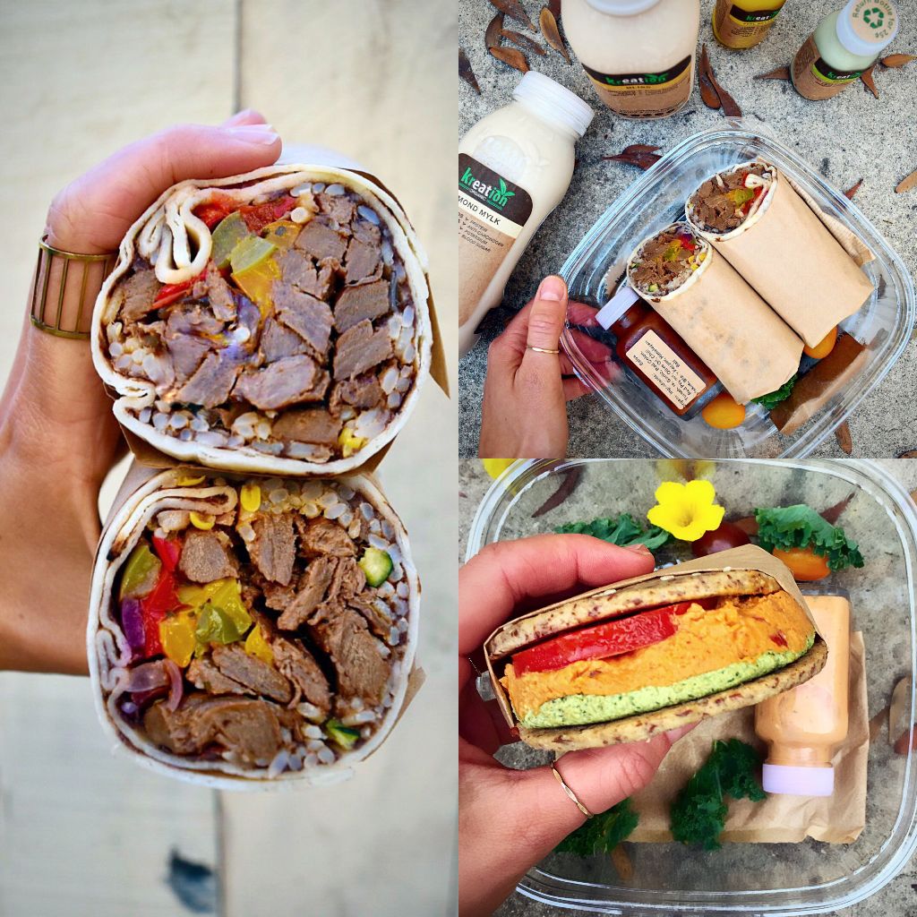 Raw Burger, Vegan Burrito