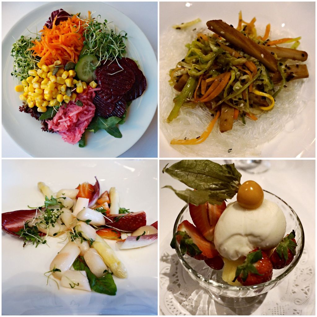 Meine Favoriten, Salad vom Buffet, Glasnudeln mit Gemüsenudelnm Spargelsalat, Obstsorbet