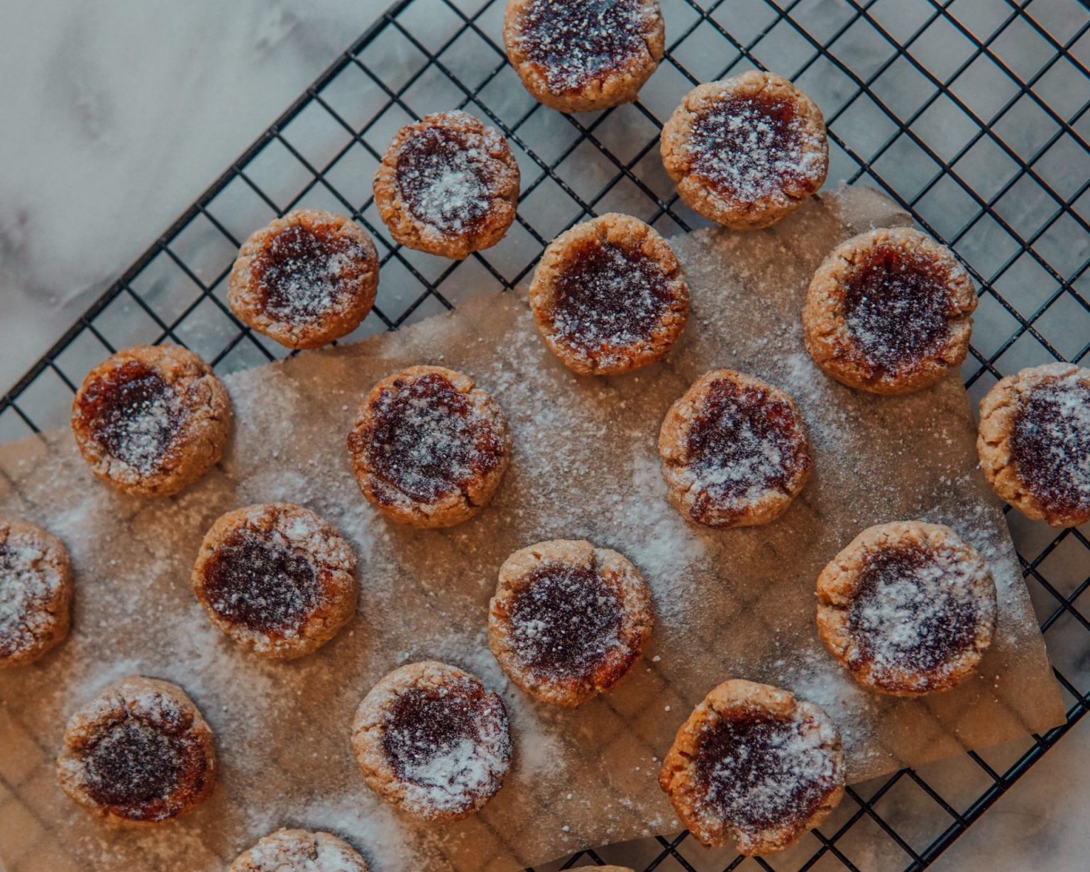 VEGAN THUMBPRINT COOKIES WITH MARMELADE FILLING