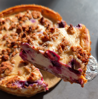 Gesunder Blaubeer Käsekuchen vegan