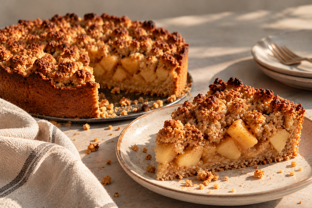 Veganer Apfelkuchen mit Streuseln