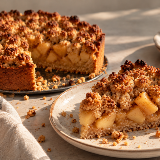 Veganer Apfelkuchen mit Streuseln